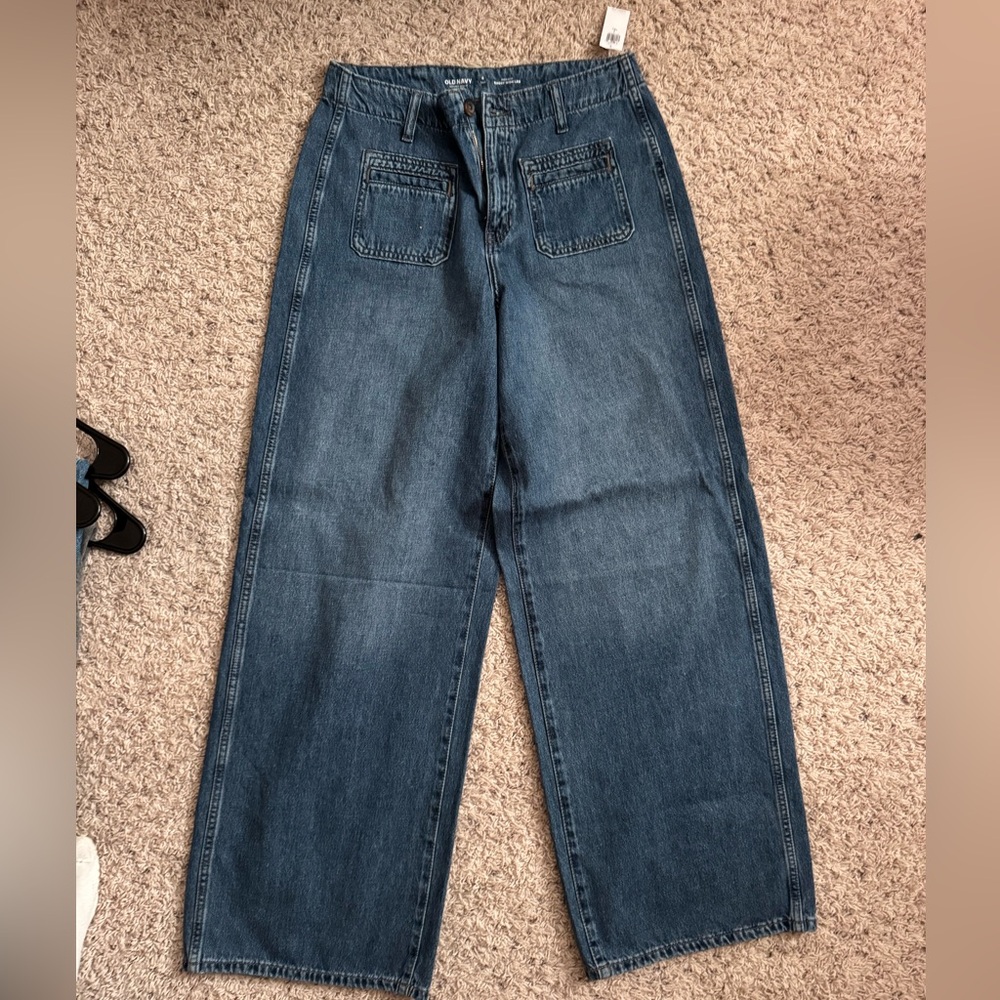 Blue Wide-Leg Jeans